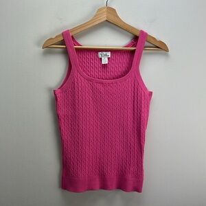 Vintage Lilly Pulitzer Pink Cable Knit Sweater Tank Small Preppy Old Money Prep